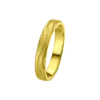 Alianza matrimonio oro amarillo textura mate ondas perfil media caña de 3.5 mm de ancho y 1.3 mm de grosor.
