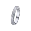 Alianza matrimonio oro blanco textura mate ondas perfil media caña de 3.5 mm de ancho y 1.3 mm de grosor.