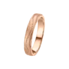 Alianza matrimonio oro rosa textura mate ondas perfil media caña de 3.5 mm de ancho y 1.3 mm de grosor.