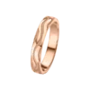 Alianza matrimonio oro rosa textura ondas pulida perfil media caña de 3.5 mm de ancho y 1.3 mm de grosor.