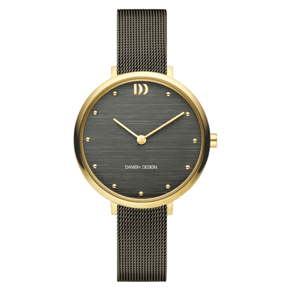 Reloj Danish Design Q1218IV70 para mujer con esfera efecto corteza, caja metálica pulida y correa de malla inspirada en la naturaleza escandinava