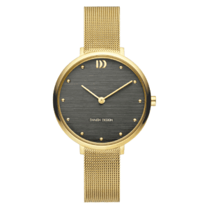 Reloj Danish Design Q1218IV08 para mujer con esfera efecto corteza, correa de malla y caja pulida, diseño elegante inspirado en la naturaleza