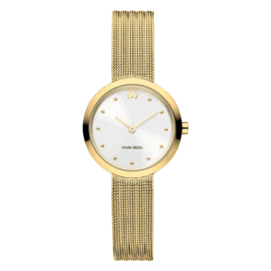 Reloj Danish Design Q1210IV05 para mujer con correa de malla, caja de titanio y esfera plateada efecto rayos de sol