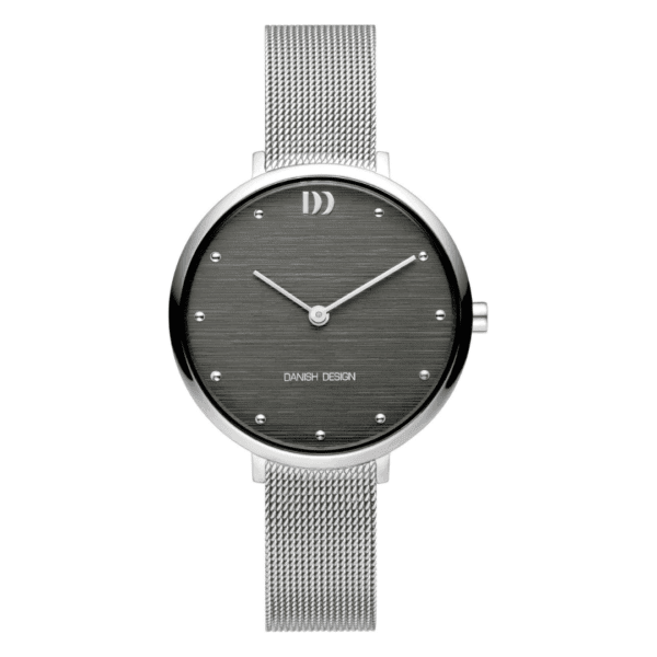 Reloj Danish Design Q1218IV64 para mujer con esfera efecto corteza, caja pulida y correa de malla elegante inspirada en la naturaleza