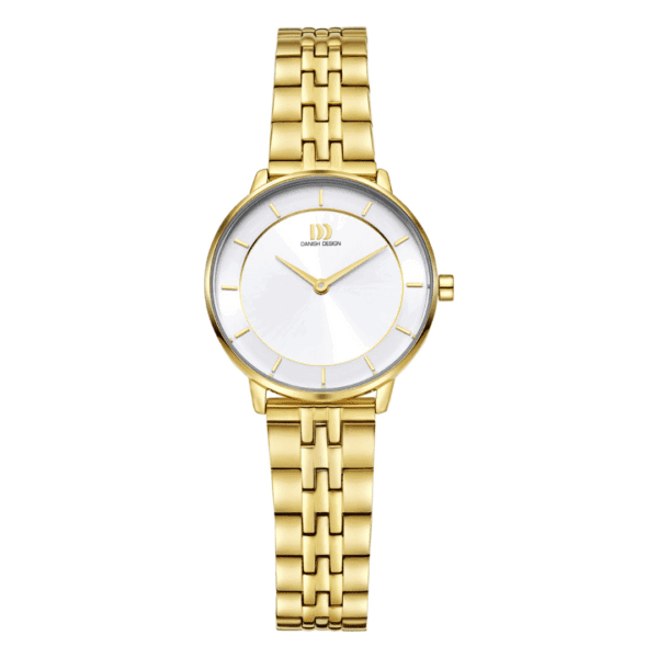 Reloj Danish Design Q1294IV91 para mujer, elegante diseño de acero inoxidable con esfera rayos de sol e índices lineales