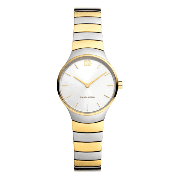 Reloj Danish Design Q1293IV65 para mujer, diseño bicolor tipo brazalete con esfera plateada elegante y minimalista